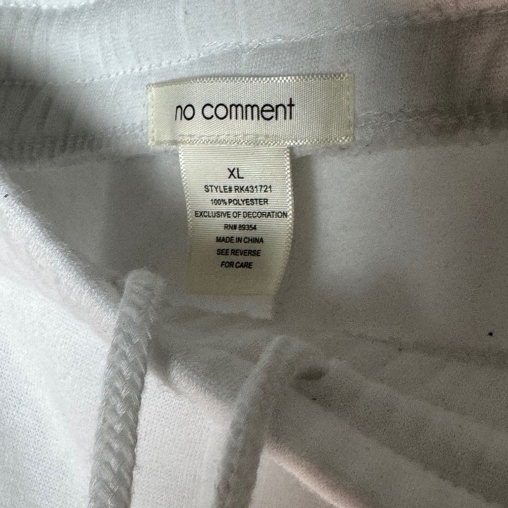 No Comment‎ Brooklyn Embroidered White Sweatpants / Size xL / Sku0092 - Picture 12 of 16